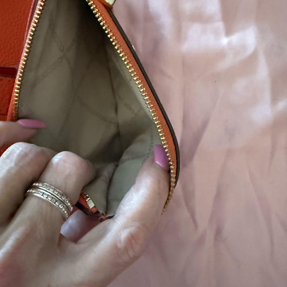 Michael Kors Vibrant Red Leather Clutch - Picture 9 of 10